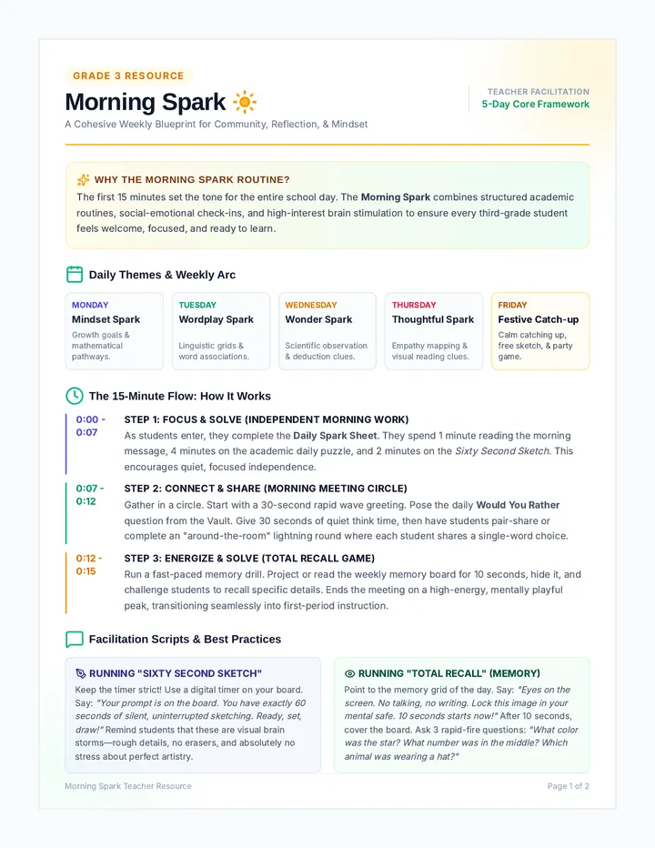 Morning Spark Teacher Guide