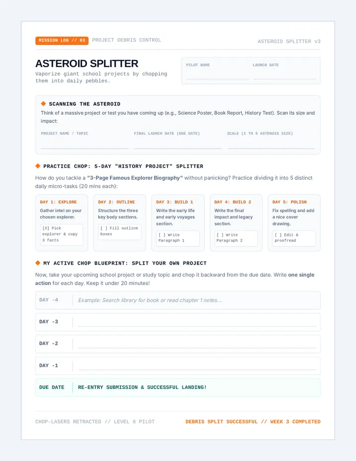 Asteroid Splitter Log