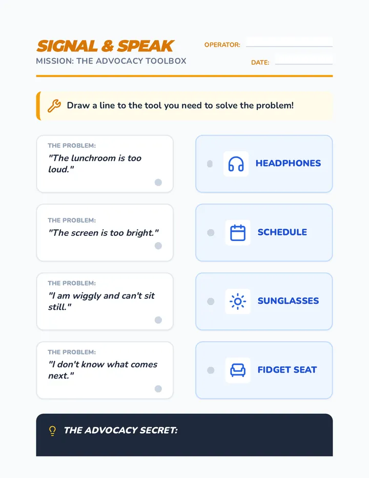 Self Advocacy Toolbox Worksheet