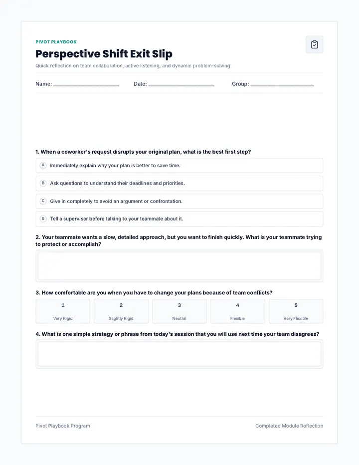 Perspective Shift Exit Slip