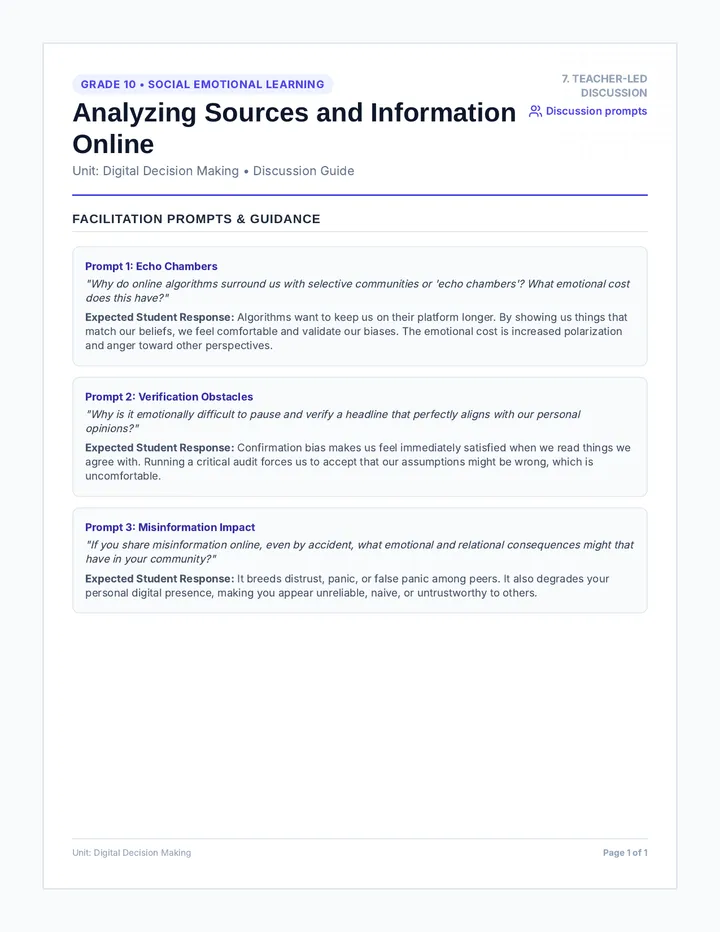 Sources Discussion Sheet