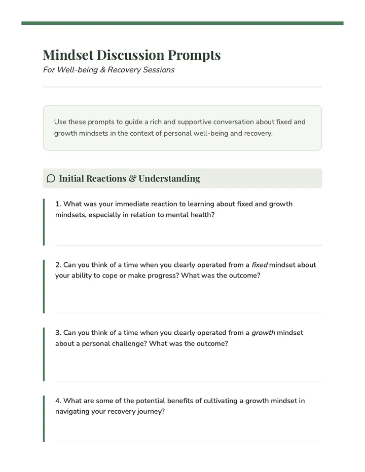 Mindset Discussion Prompts