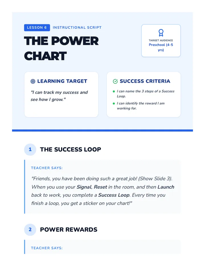 Power Chart Lesson Script