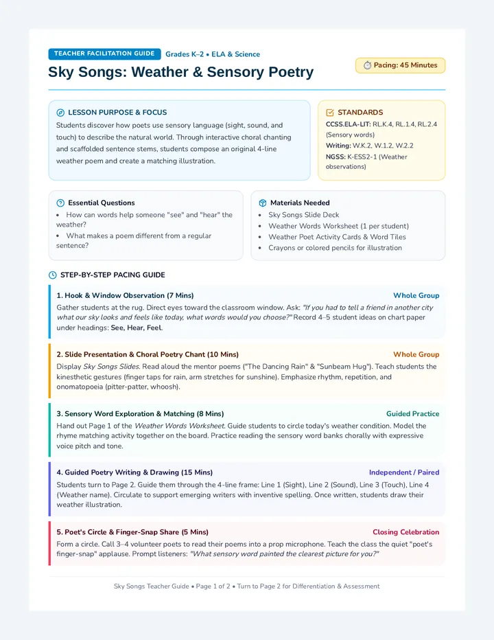 Sky Songs Teacher Guide