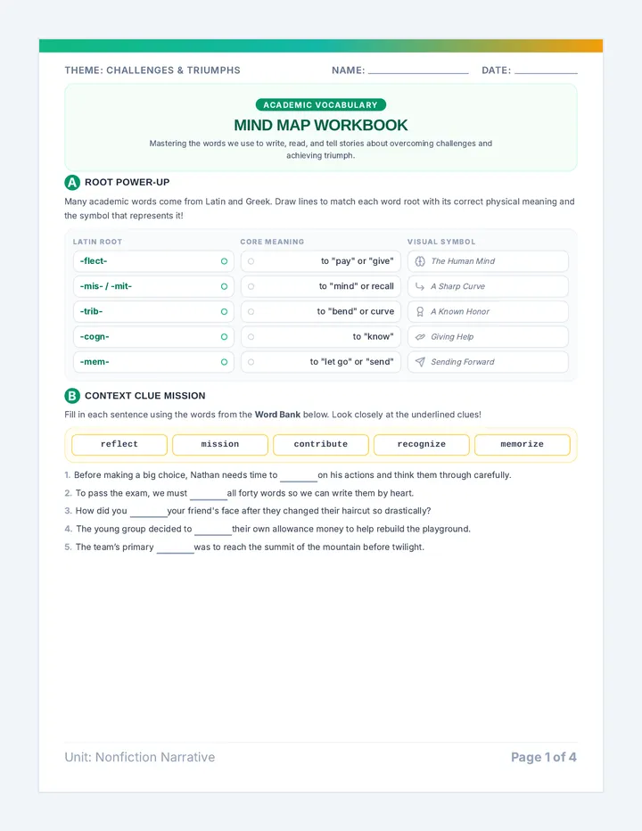 Mind Map Vocabulary Workbook