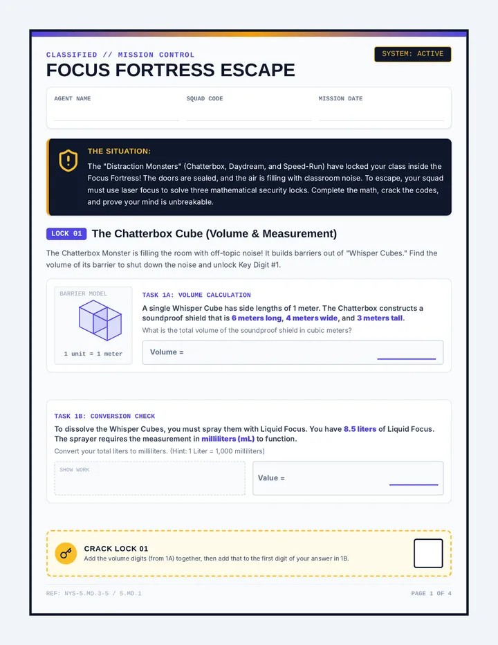 Focus Fortress Student Packet