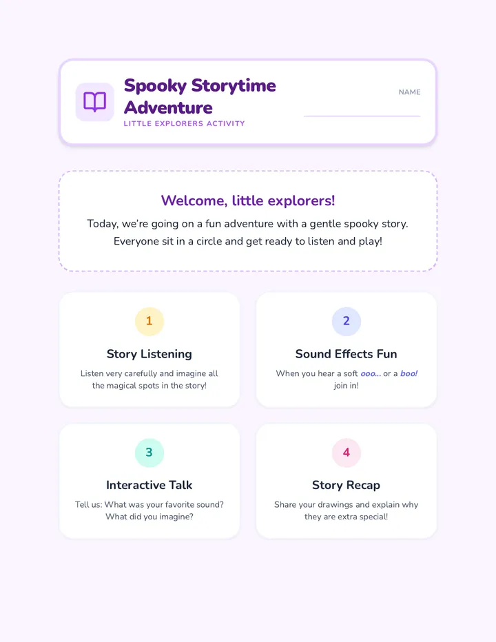 Spooky Storytime Adventure Activity