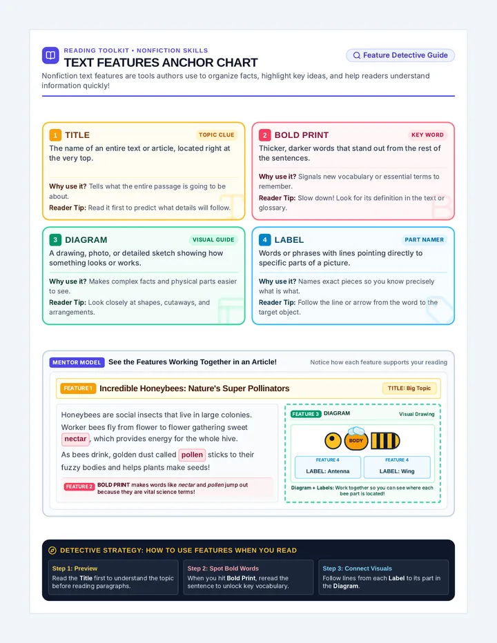 Text Features Anchor Chart