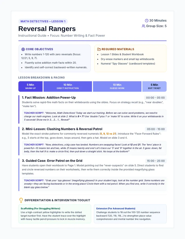 Reversal Rangers Teacher Guide