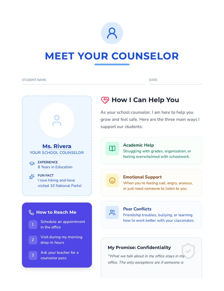 Meet Your Counselor Handout