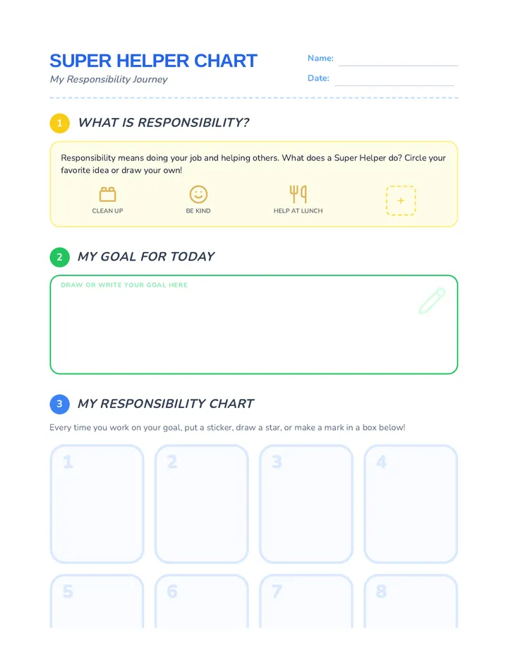Super Helper Chart Activity