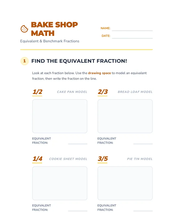 Fraction Fun Equivalents and Benchmarks • Lesson • Lenny.com