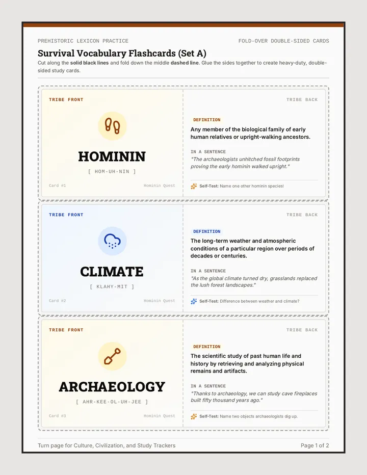 Survival Vocabulary Flashcards