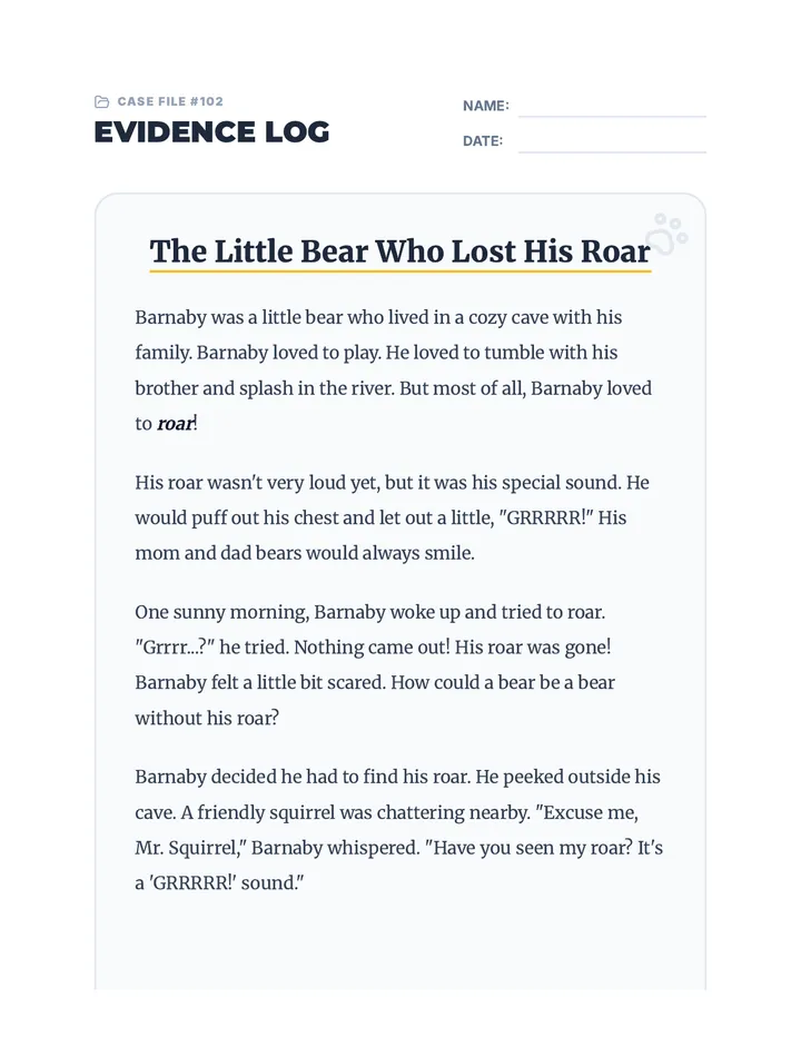 Reading Detectives Story Passage