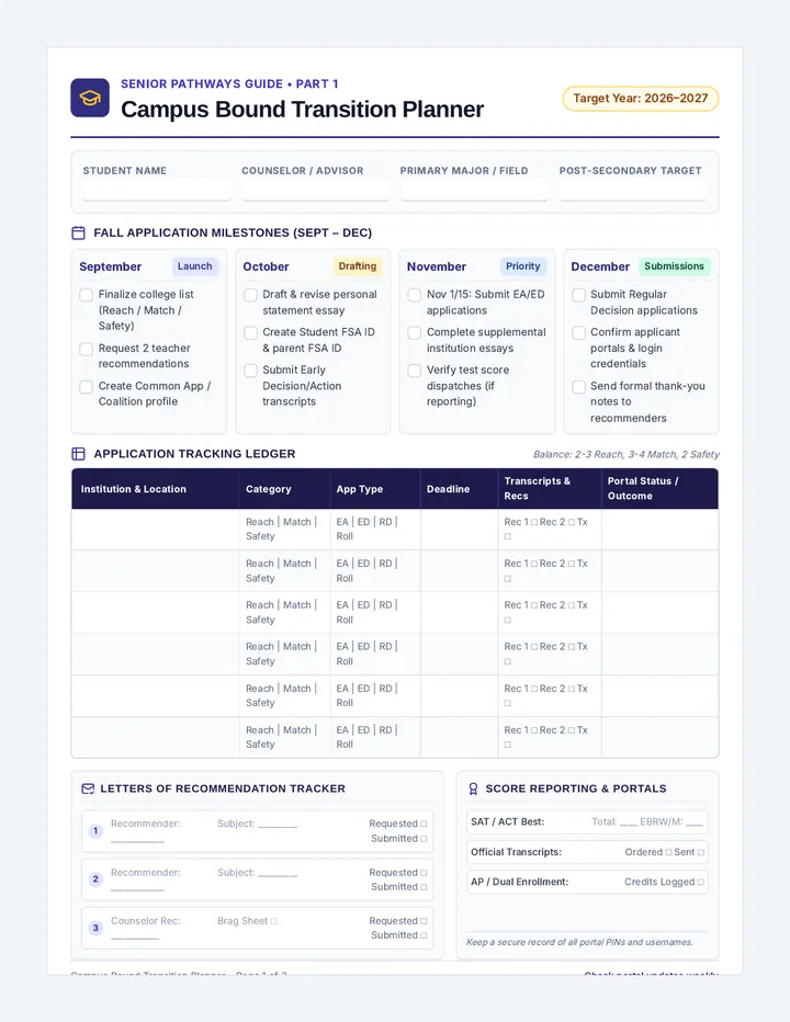Campus Bound Transition Planner