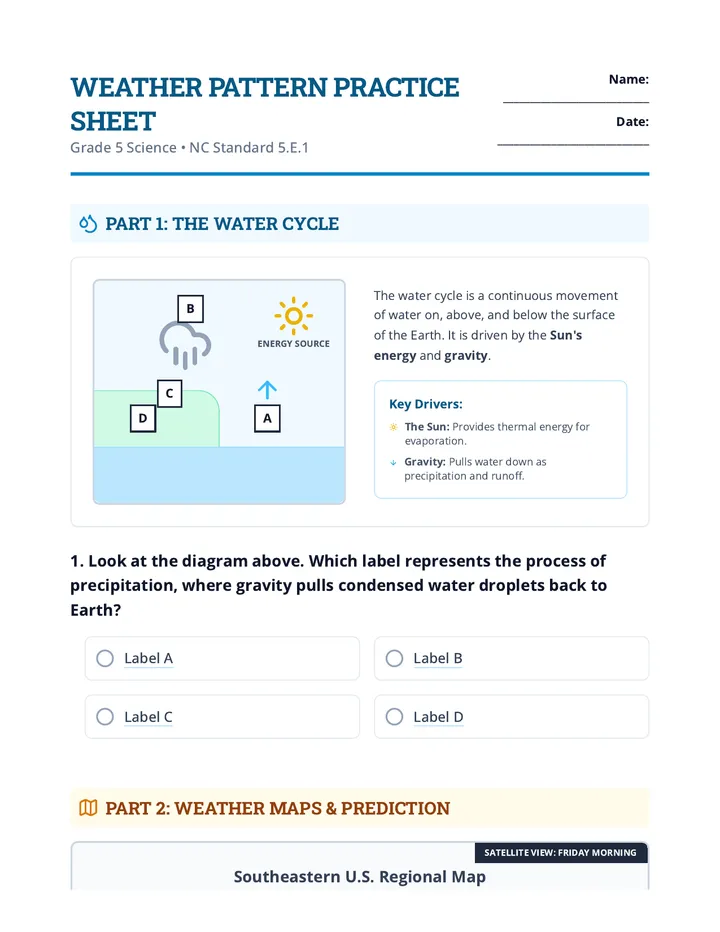 Weather Pattern Practice Sheet