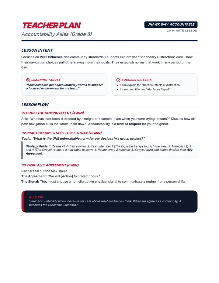 Accountability Allies Teacher Plan 8