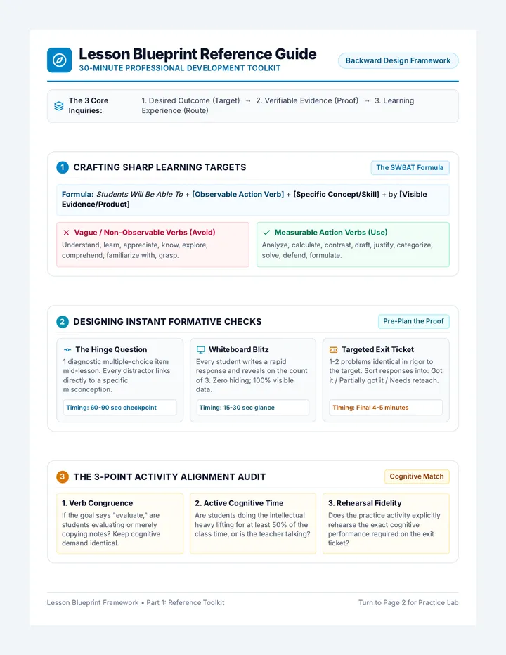 Lesson Blueprint Practice Handout
