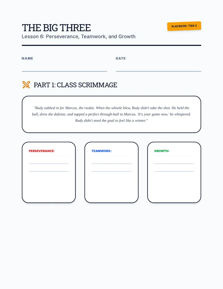 The Big Three Worksheet