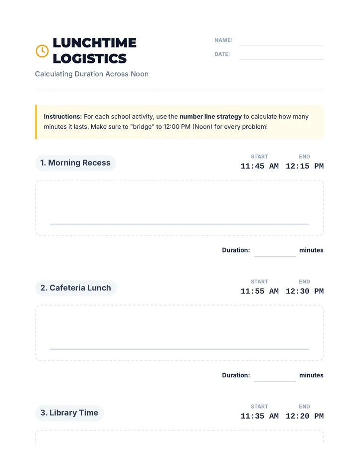 Lunchtime Logistics Worksheet