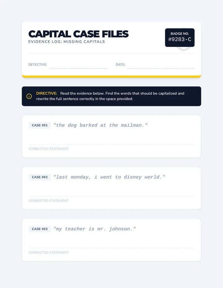 Capital Case Files Worksheet