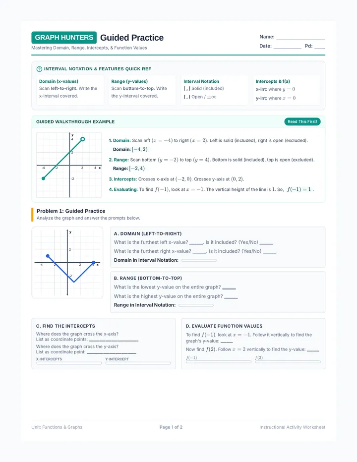 Graph Hunters Worksheet