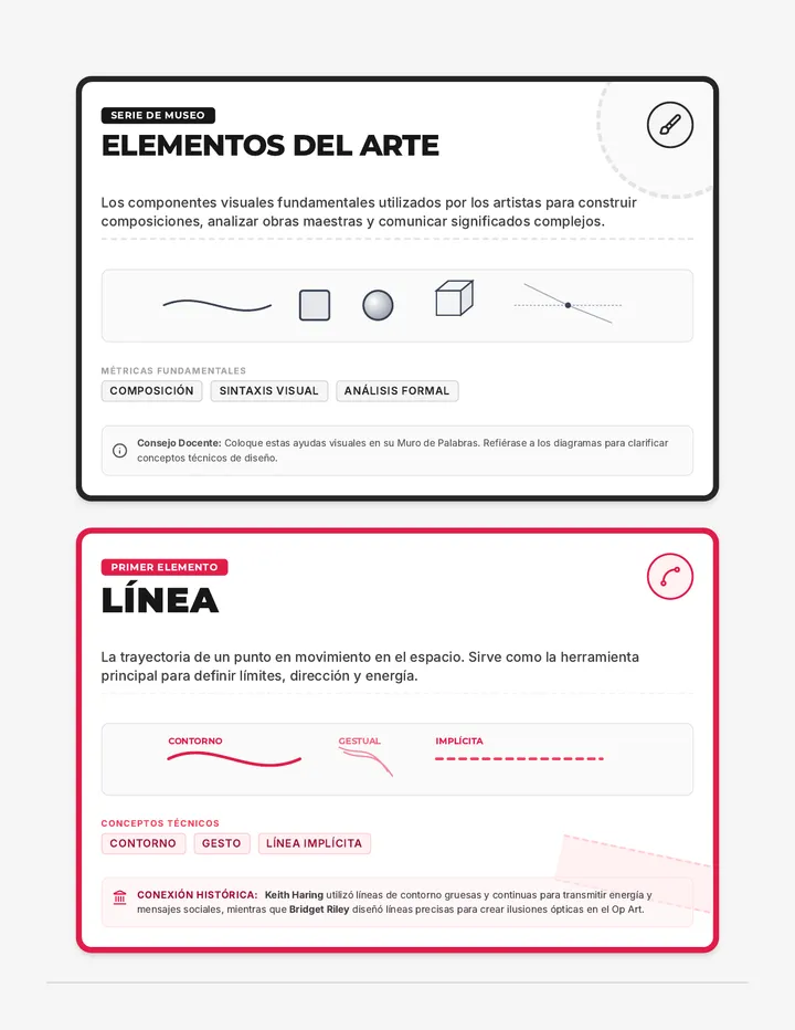 Elementos del Arte Tarjetas de Vocabulario