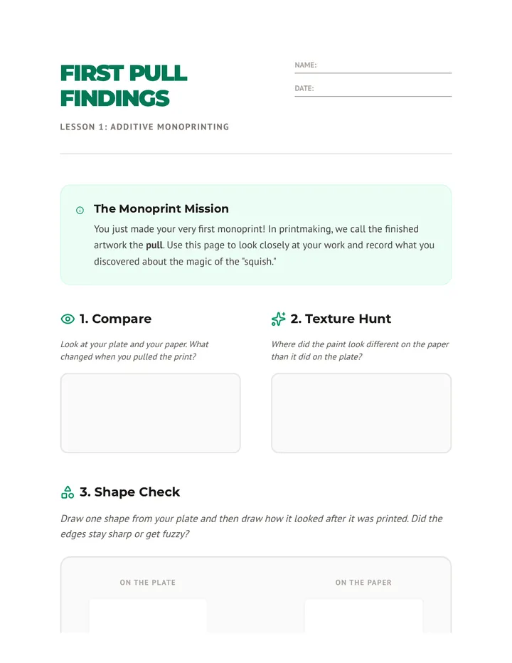 First Pull Findings Worksheet