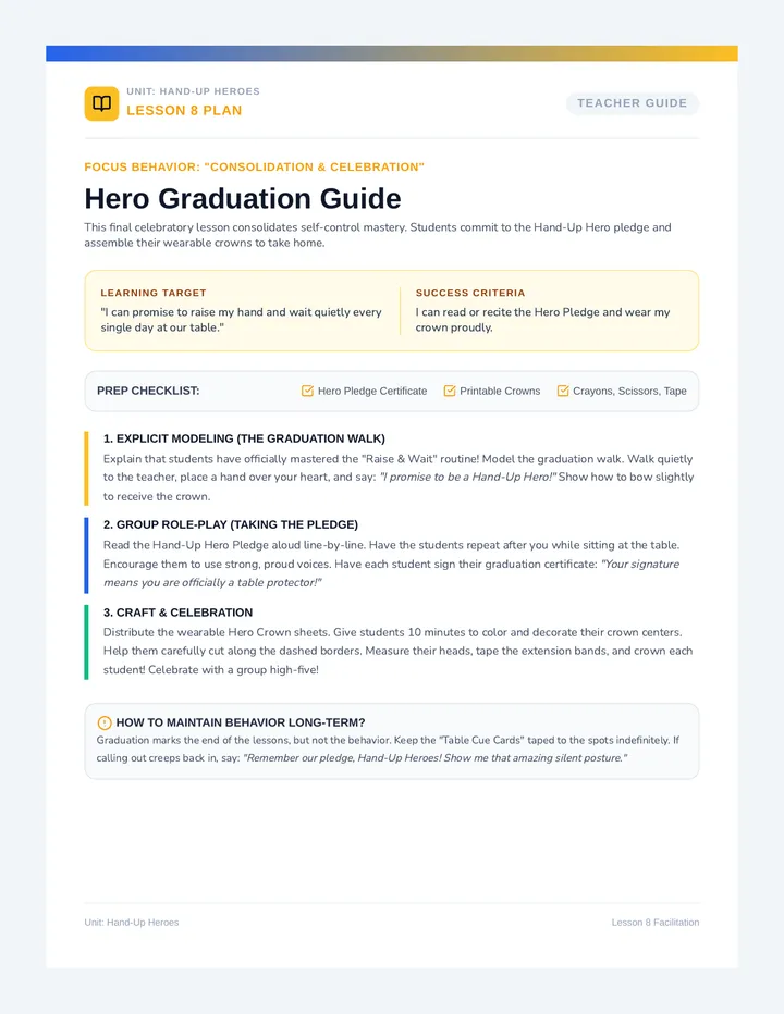 Hero Graduation Lesson Plan