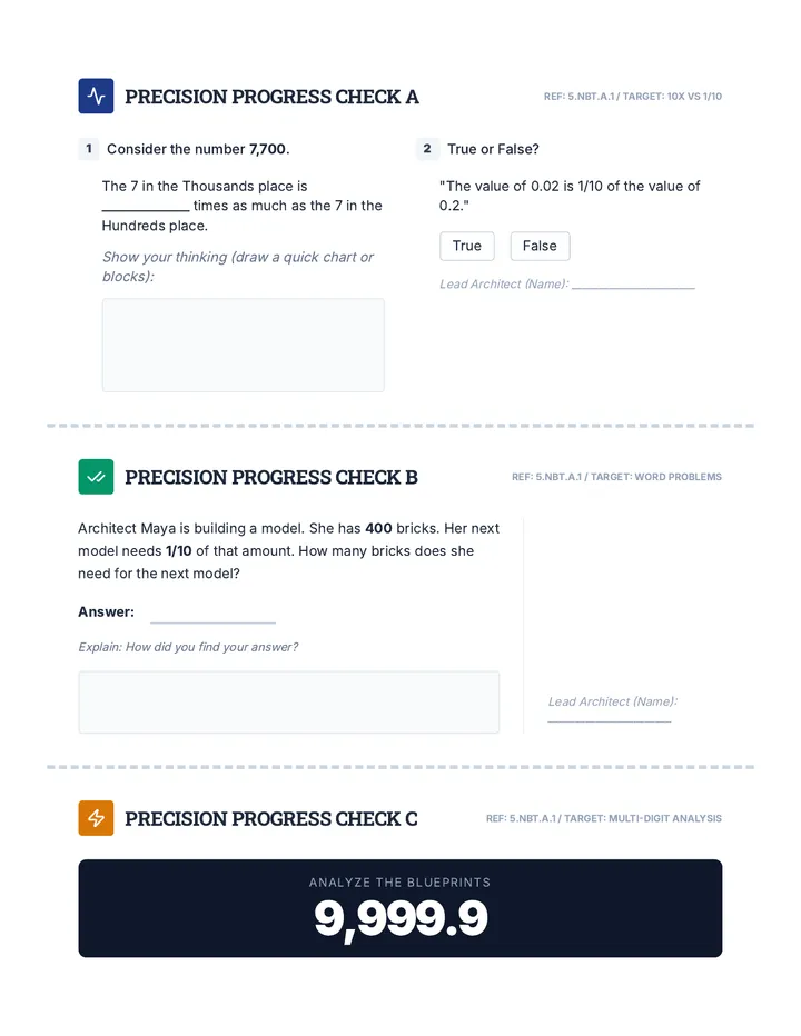 Progress Check Examples Place Value Shifts • Lesson • Lenny.com