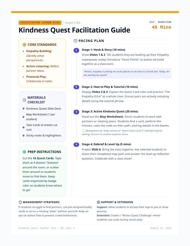 Kindness Quest Teacher Guide