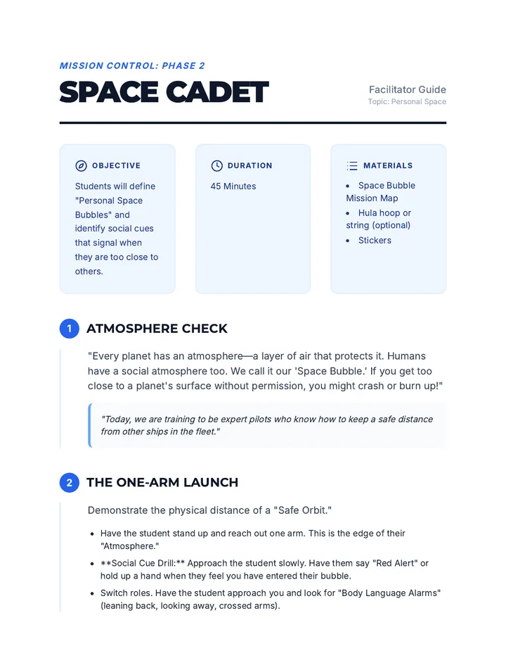 Space Cadet Facilitator Guide