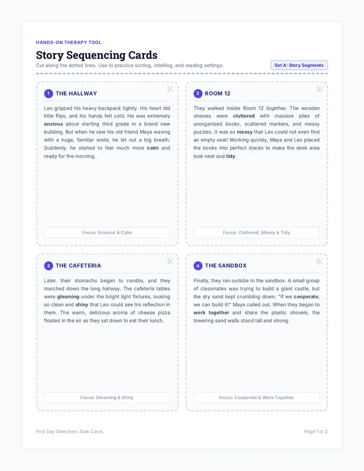 First Day Finder Task Cards