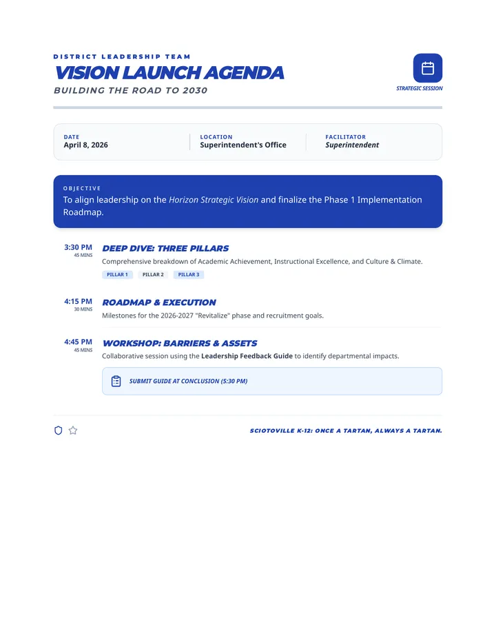 Vision Launch Agenda Document