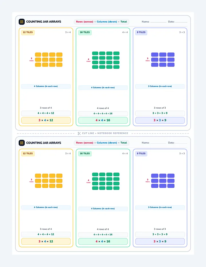 Array Jar Notebook Handout