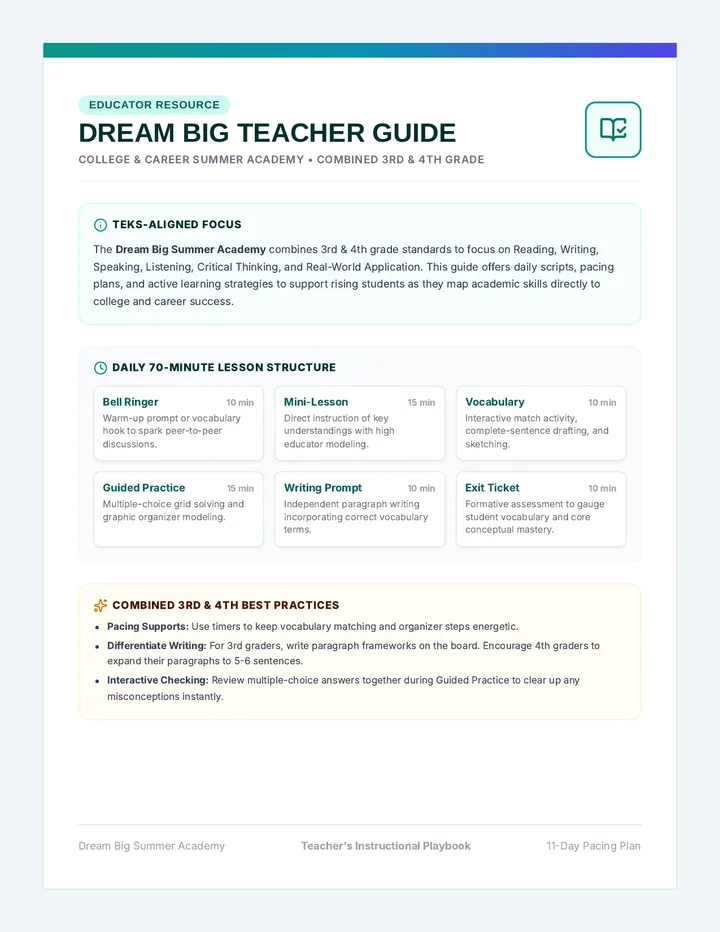 Dream Big Teacher Guide