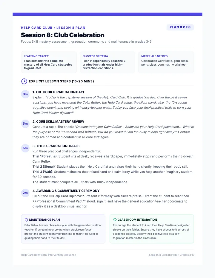 Club Celebration Lesson Plan