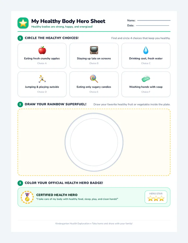 Healthy Habits Activity Sheet