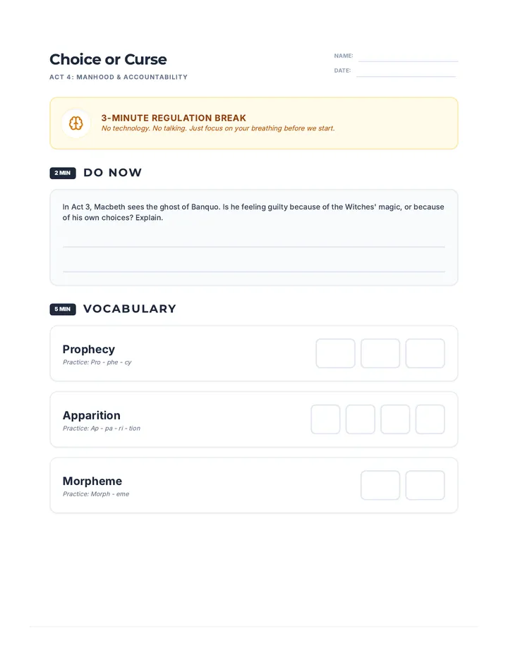 Act 4 Plain Lines Worksheet
