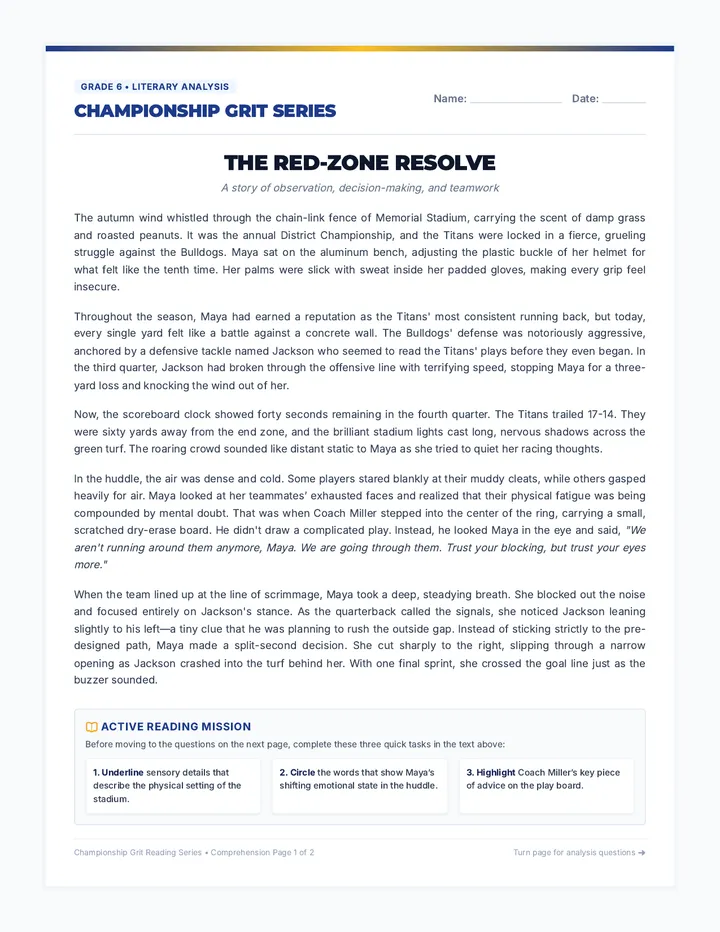 Overtime Drama Comprehension Worksheet