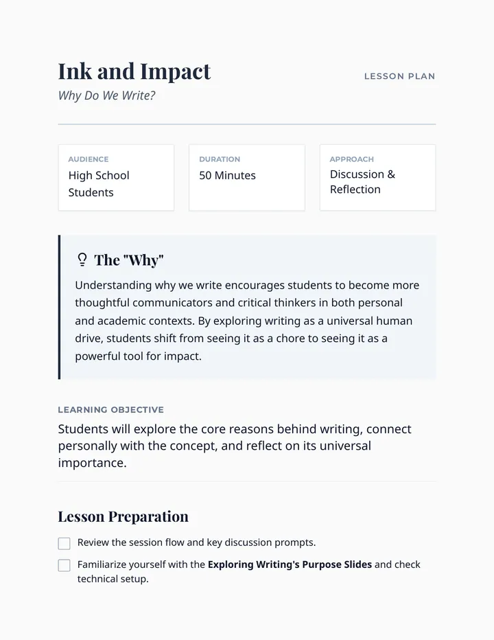 Why Do We Write Plan