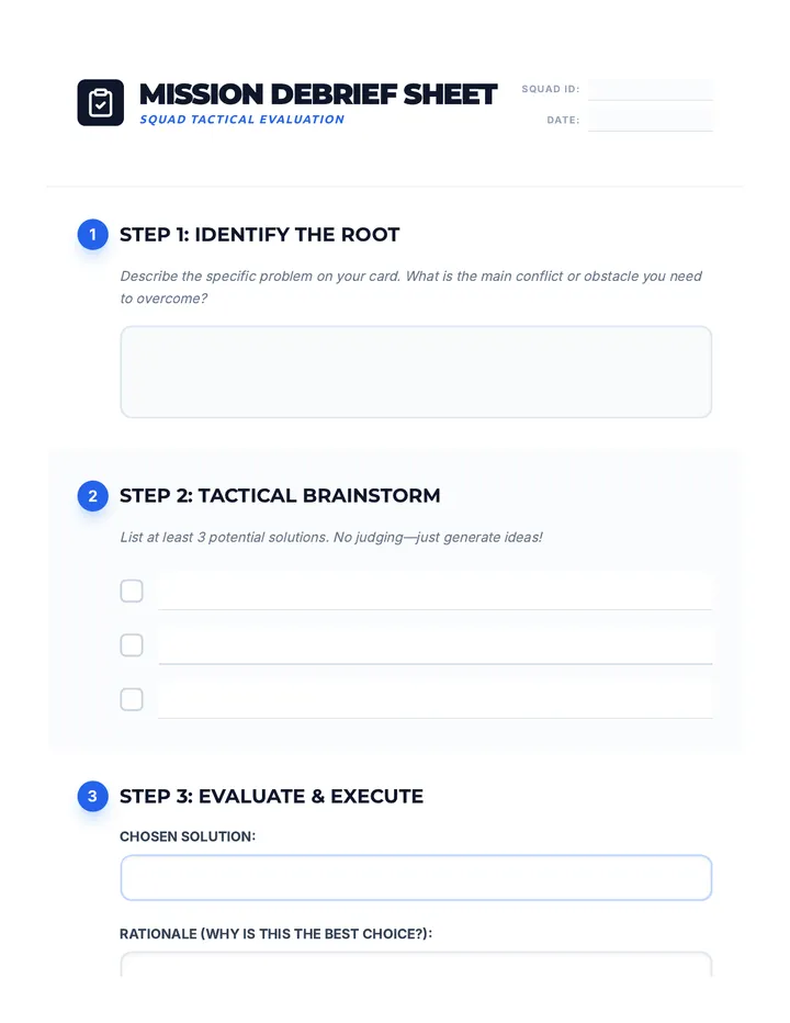 Mission Debrief Worksheet