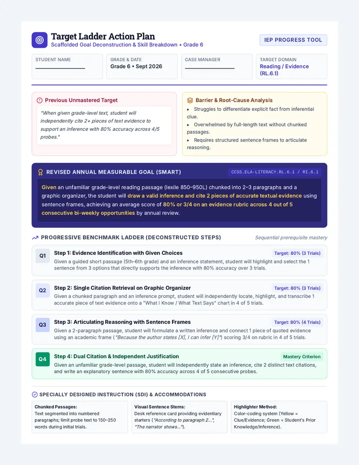 Target Ladder Action Plan