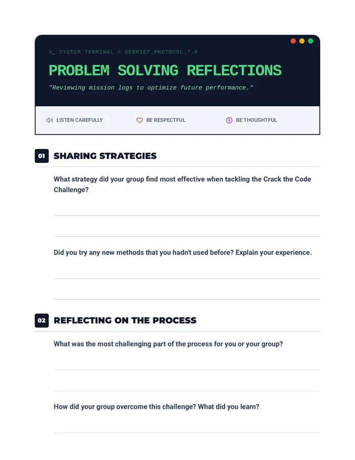 Problem Solving Reflections Discussion Guide