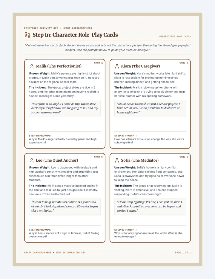 Step In Role Play Cards