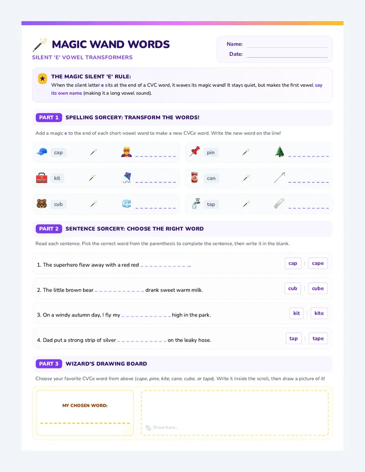 Magic Wand Worksheet