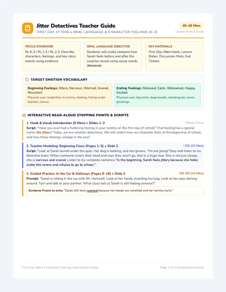Jitter Detectives Teacher Guide