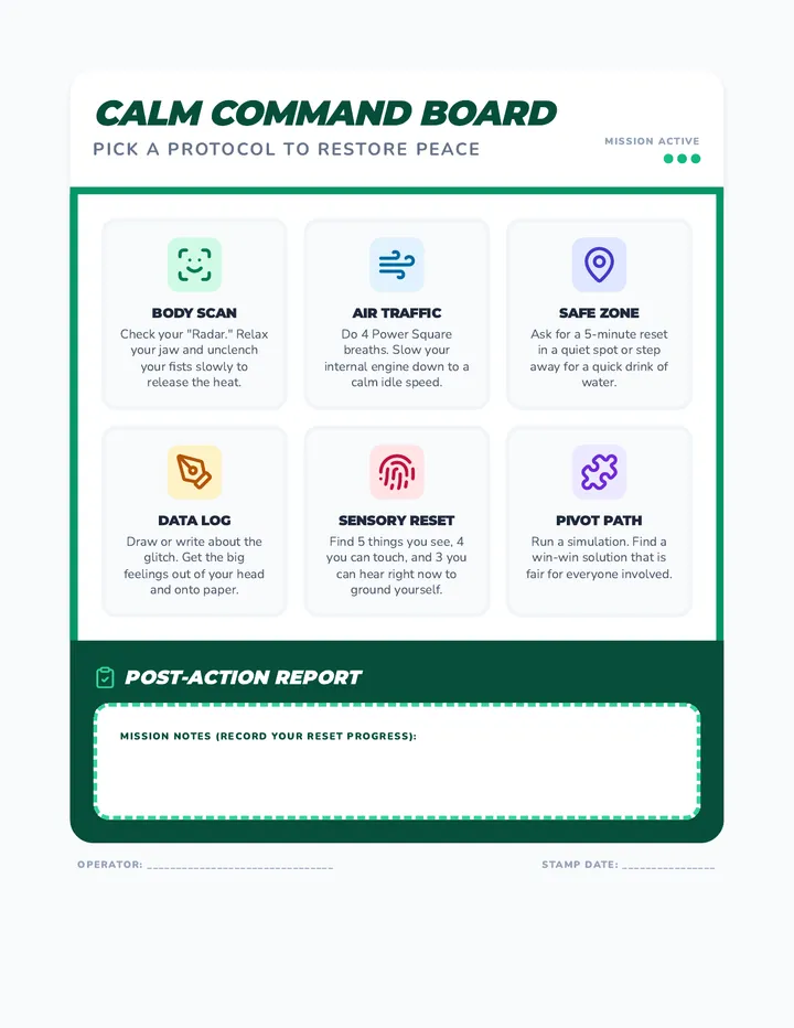 Calm Command Choice Board