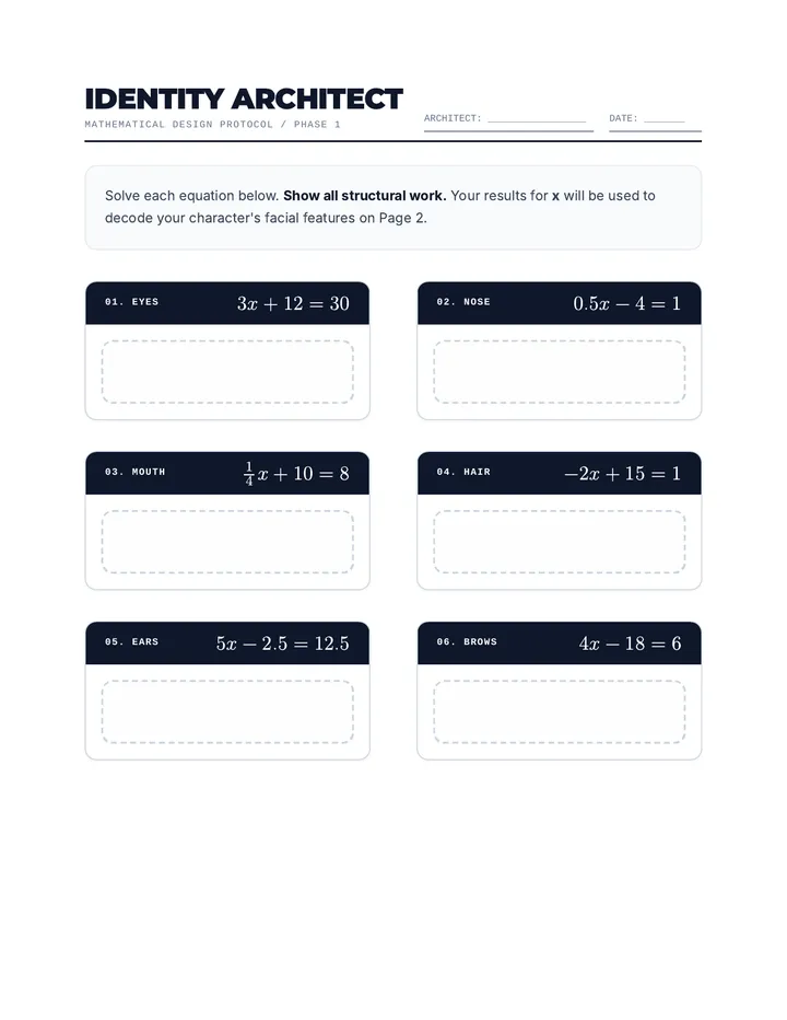Equation Architect Worksheet