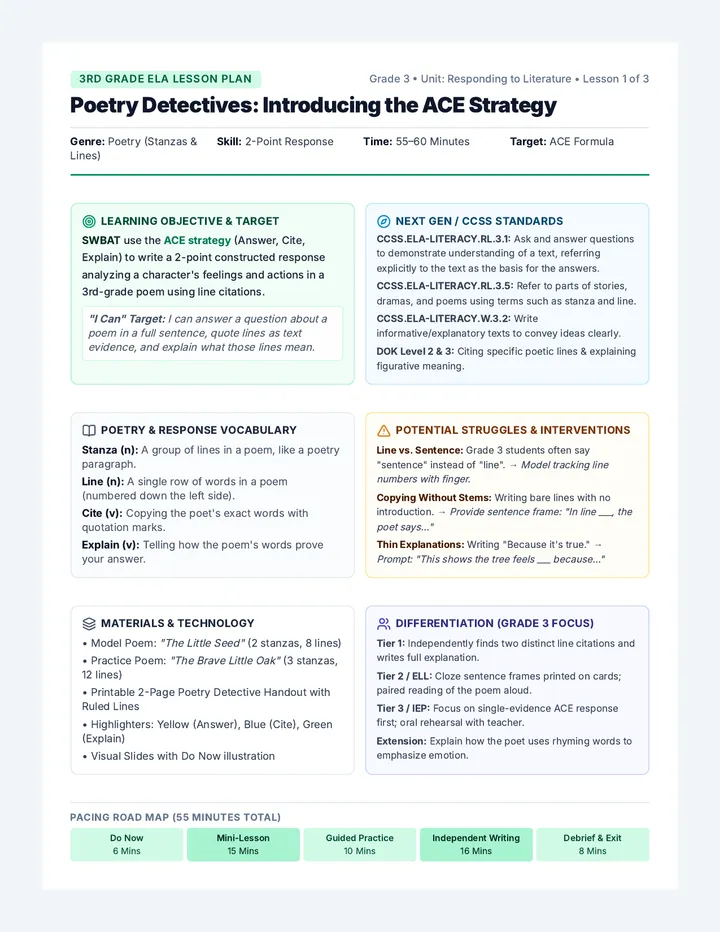Poetry Detectives Lesson Plan